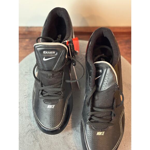 NIKE GAMER CONVERSION BASEBALL CLEATS WHITE, METAL SIZE 14 NEW WITH KEY AND TAG - Picture 4 of 10